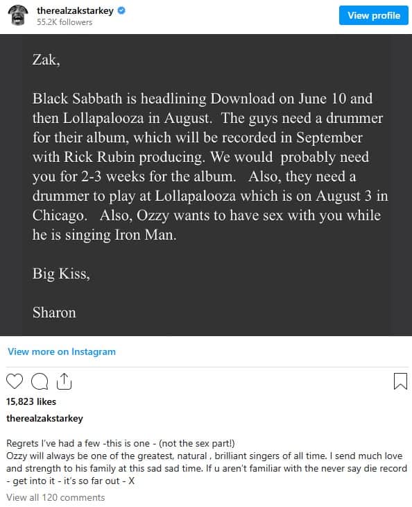 Zak Starkey Ozzy Osbourne