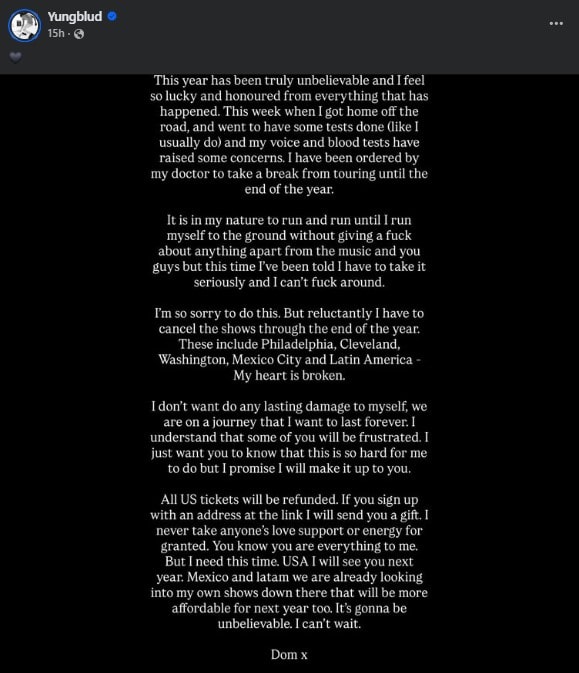Yungblud Statement Shows 2025
