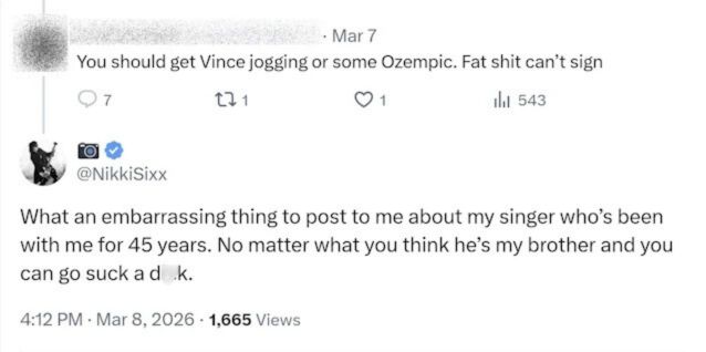 Nikki Sixx Defends Vince Neil X Post