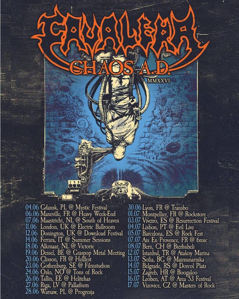 Cavalera Conspiracy 2026 European Tour Dates Flyer