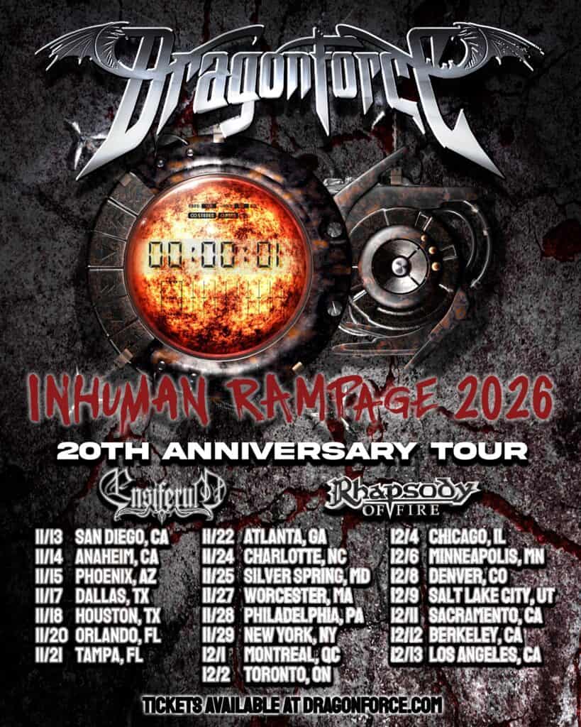 DragonForce - Inhuman Rampage 20th Anniversary Tour - Admat