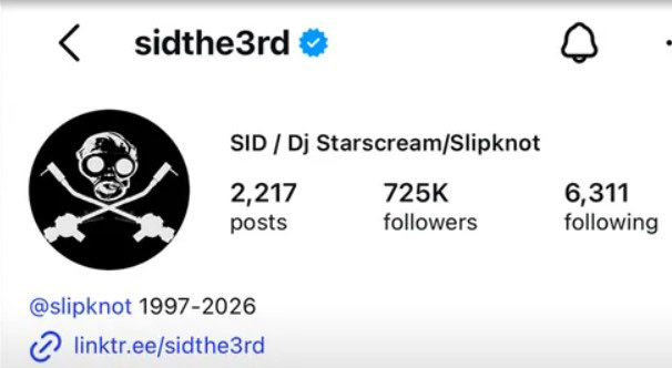 Sid Wilson Slipknot 2026 2